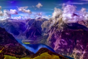 mountains, Landscape, Nature, Mountain, Psychedelic