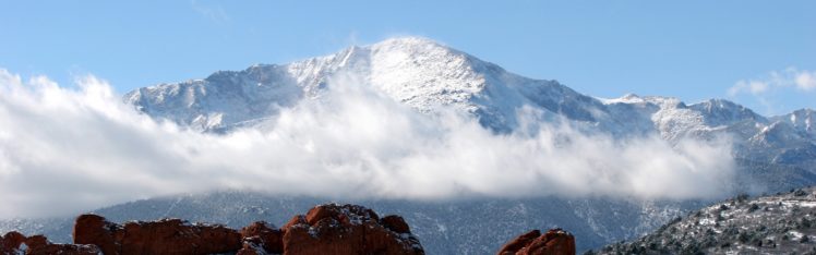 mountains, Landscape, Nature, Mountain, Winter, Snow, Clouds HD Wallpaper Desktop Background