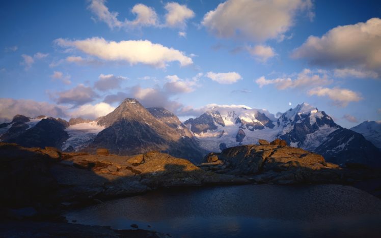 mountains, Landscape, Nature, Mountain, Lake, Snow HD Wallpaper Desktop Background