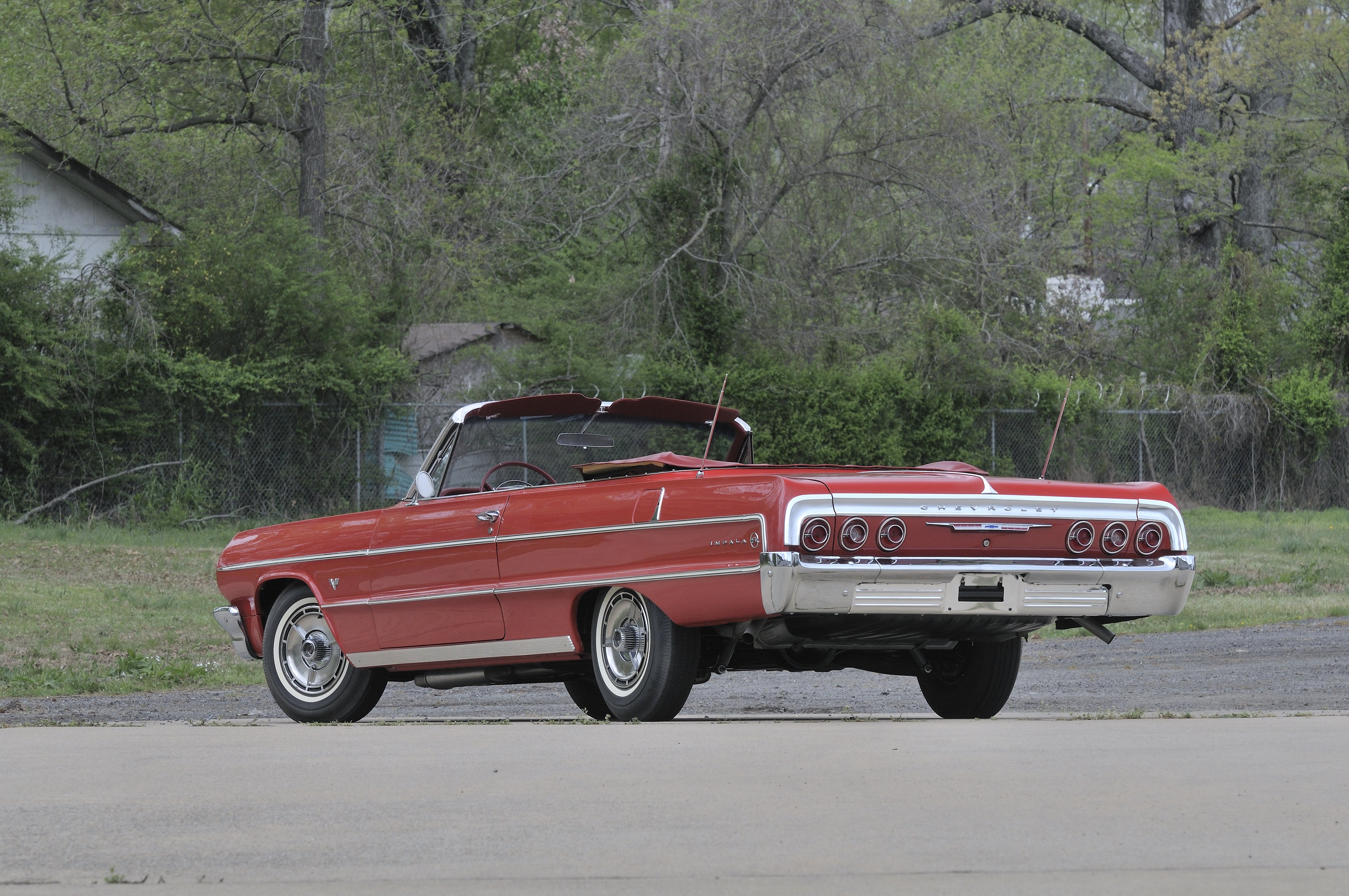 1964, Chevrolet, Impala, Ss, Convertible, Red, Classic old, Usa ...