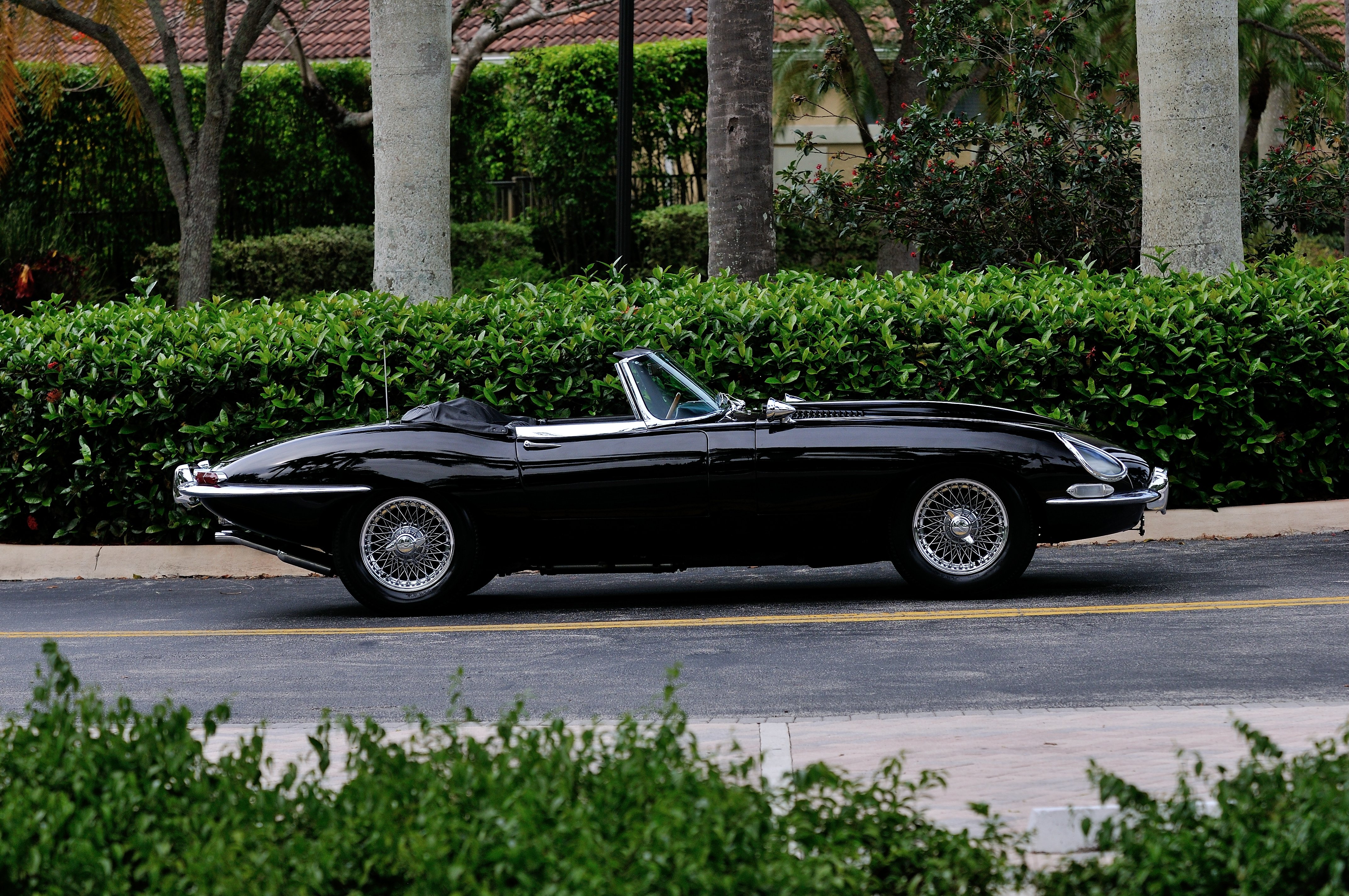 1967, Jaguar, Series, 1, E, Type, Roadster, Black, Sport, Classic, Old, British, 4288x2848 02 Wallpaper