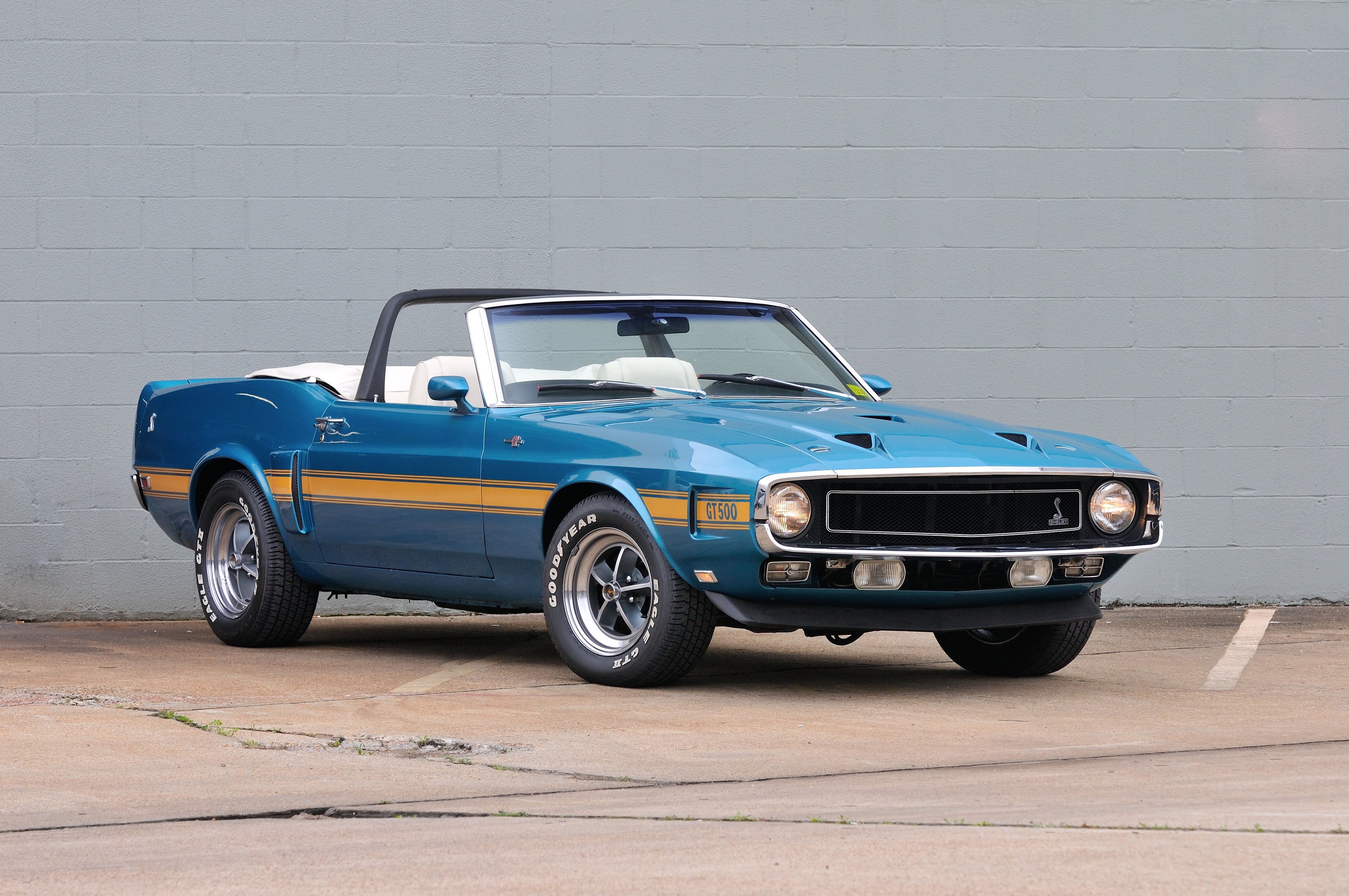 1969, Ford, Mustang, Convertible, Shelby, Gt500, Cobra, 428, Jet, Muscle, Classic, Blue, Usa, 4200x2790 01 Wallpaper