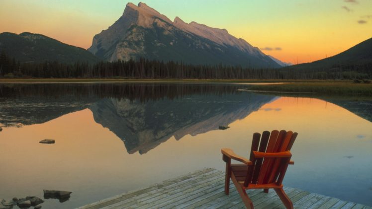 landscapes, Canada, Escape, Lakes, Banff, National, Park, National, Park, Mount HD Wallpaper Desktop Background