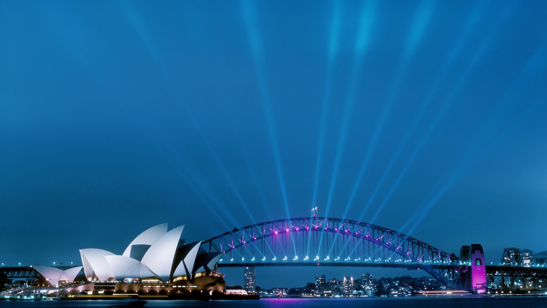 lights, Sydney, Opera, House, Australia, Dusk, Harbour, Bridge, Sydney