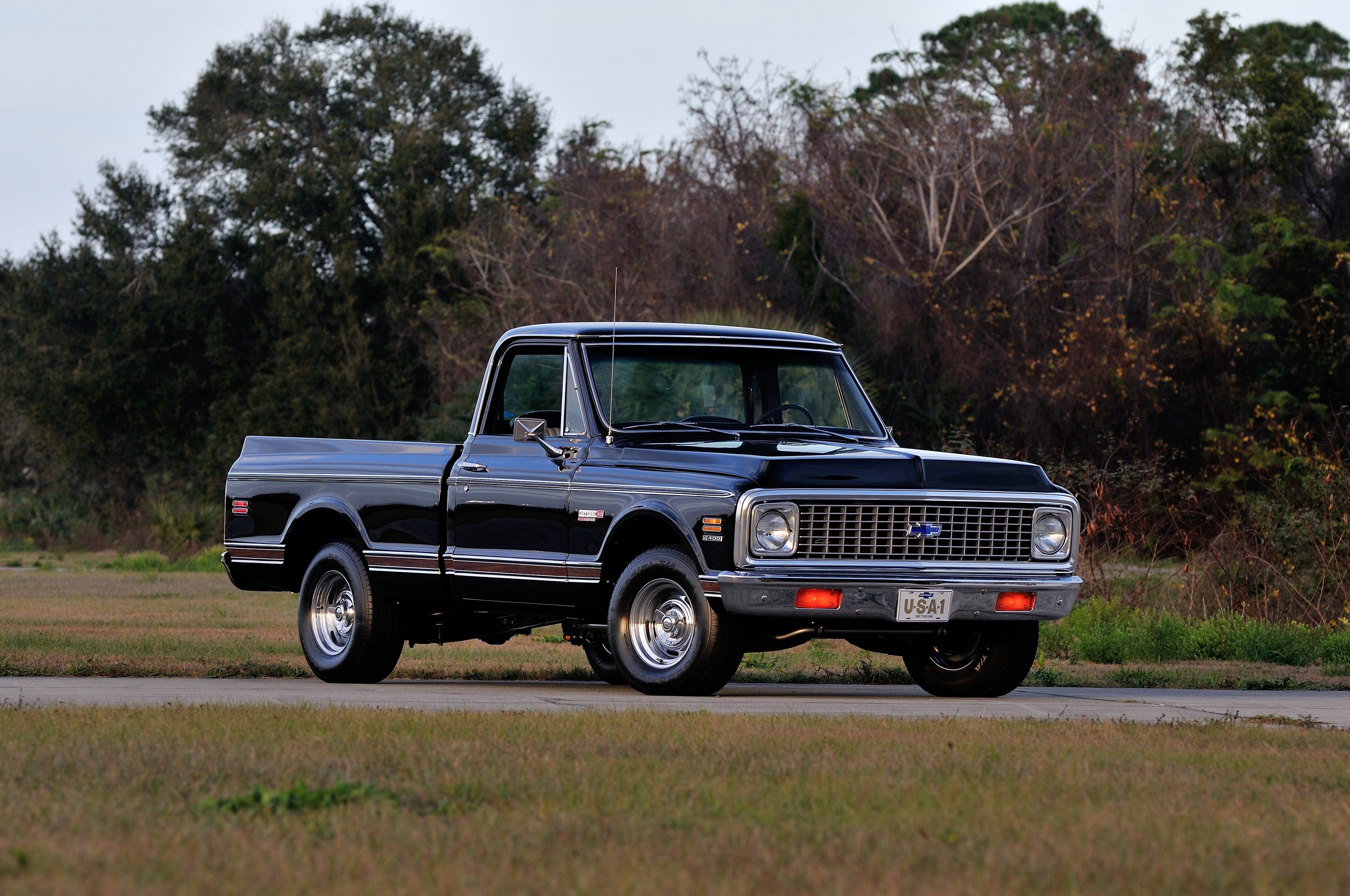 1972, Chevrolet, Cheyenne, C10, Super, 400, Pickup, Classic, Black, Usa, 4200x2790 01 Wallpaper