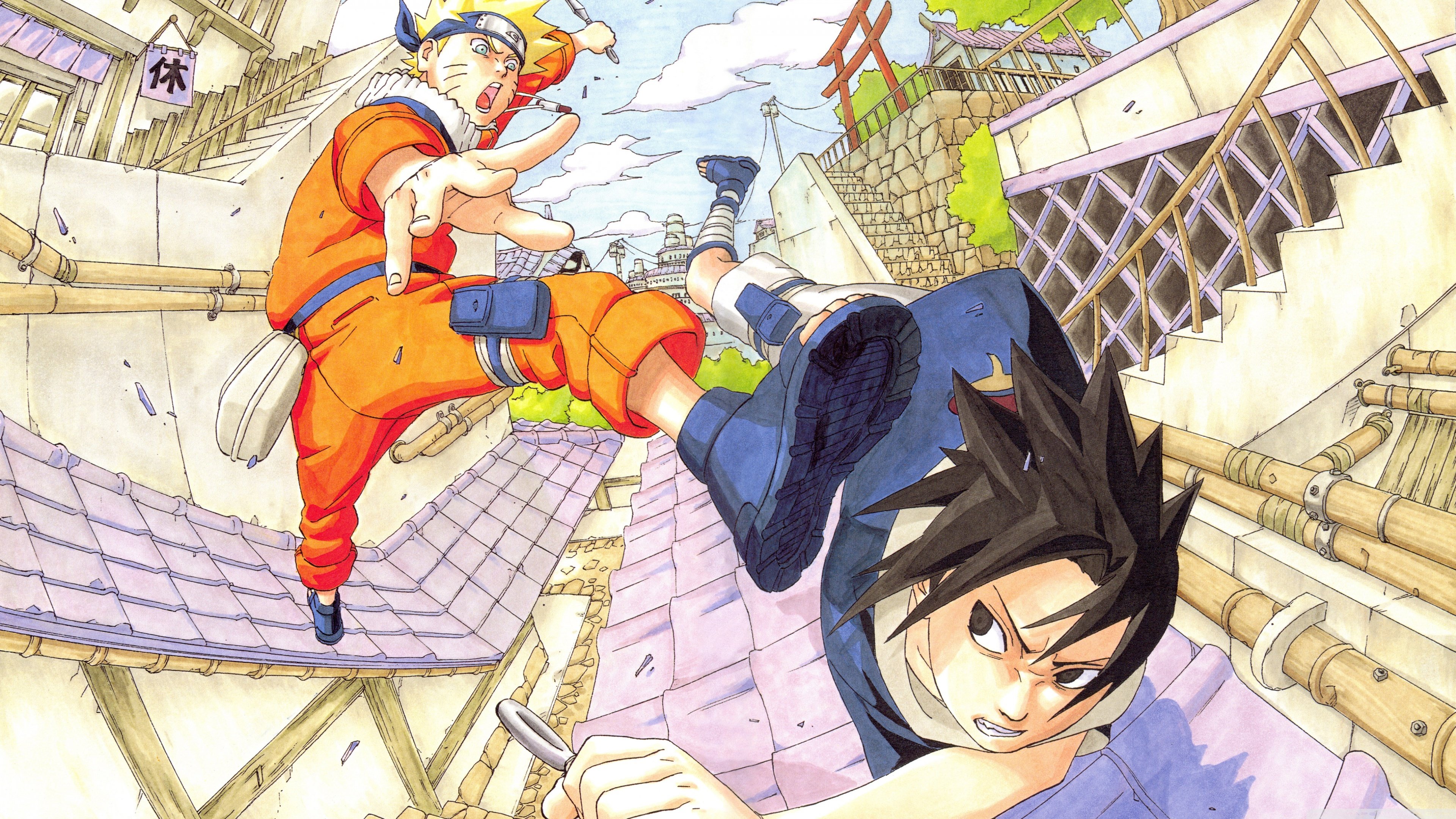 anime, Series, Naruto, Character, Sasuke, Fight Wallpaper