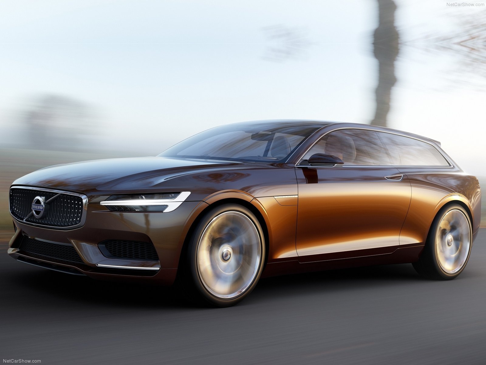 2014, Brown, Cars, Concept, Estate, Motors, Road, Speed, Volvo, Wagon Wallpaper
