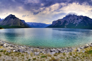 mountains, Rocks, Lake, Alberta