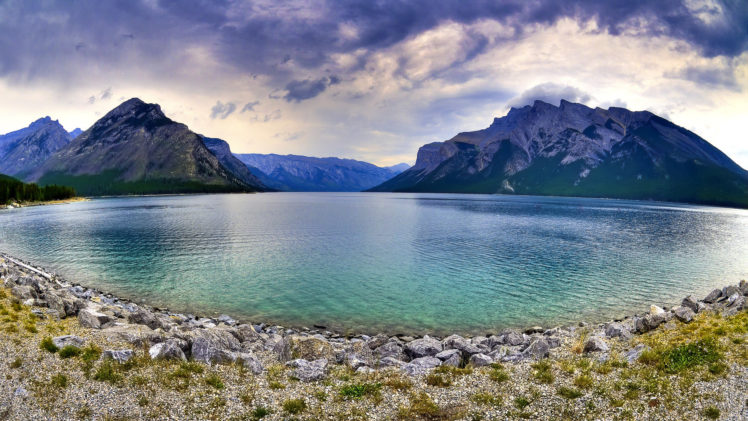 mountains, Rocks, Lake, Alberta HD Wallpaper Desktop Background