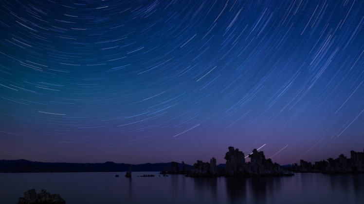 stars, Timelapse, Night, Ocean HD Wallpaper Desktop Background