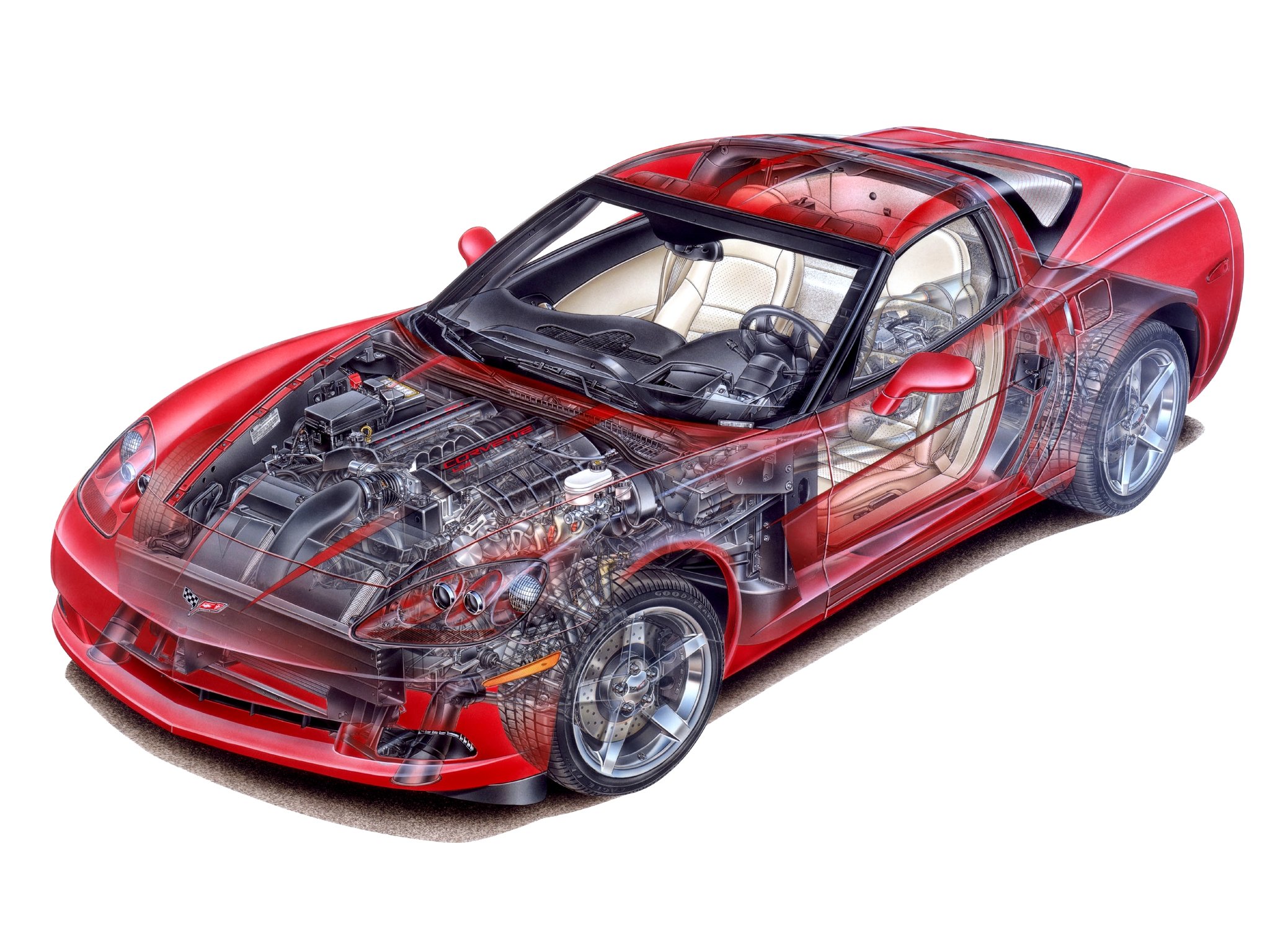 corvette, Coupe, C6, Cars, Technical Wallpaper