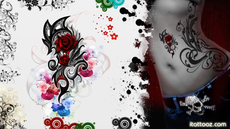 flower, Tattoo HD Wallpaper Desktop Background