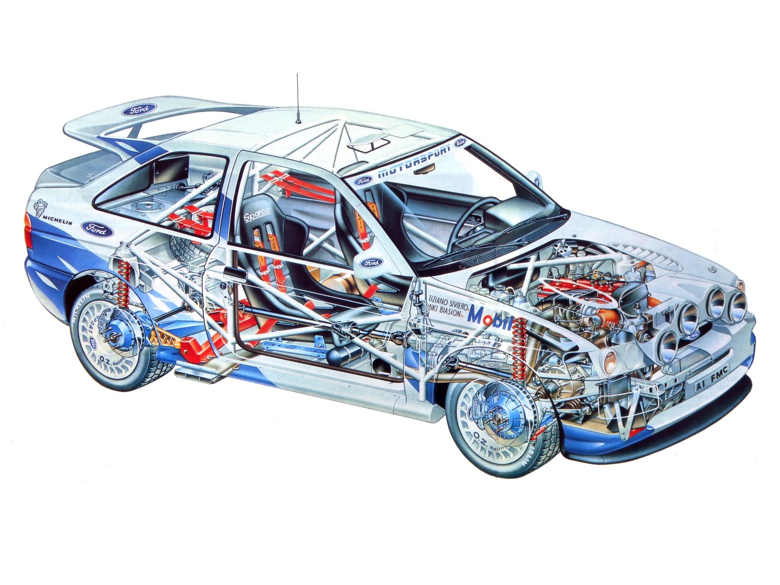 ford, Escort, Rs, Cosworth, Rally, Car, Technical Wallpaper