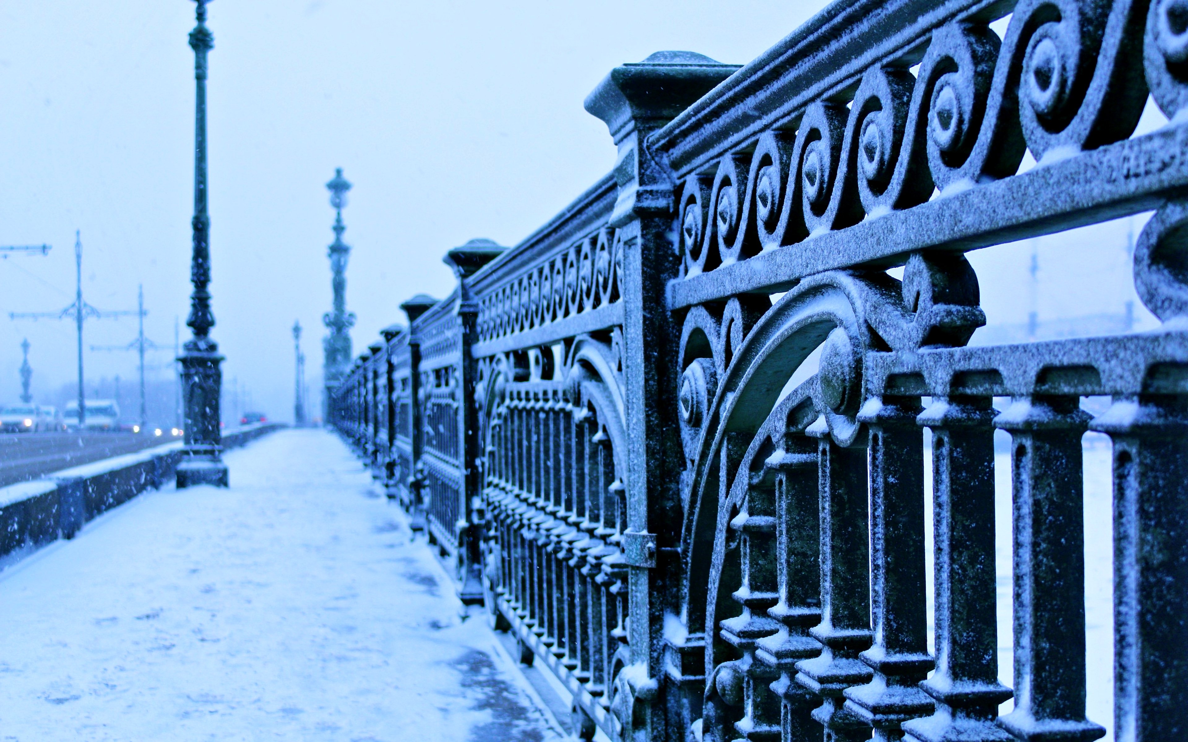 petersburg, Bridge, Winter, Frost, City, Trinity, Snow Wallpaper