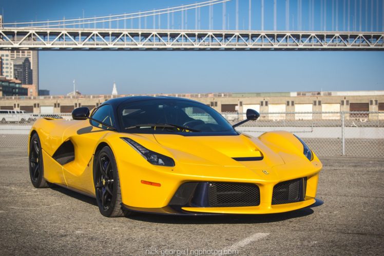 2014, Ferrari, Laferrari, Supercar, Yellow, Jaune HD Wallpaper Desktop Background