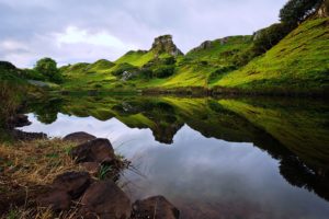 landscapes, Nature, Earth, Lakes, Water, Rocks, Stones, Grass, Green, Cloudy