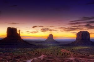 monument, Valley, Arizona, Usa, Usa, Desert, Canyon, Sunset, Evening, Sky, Landscap