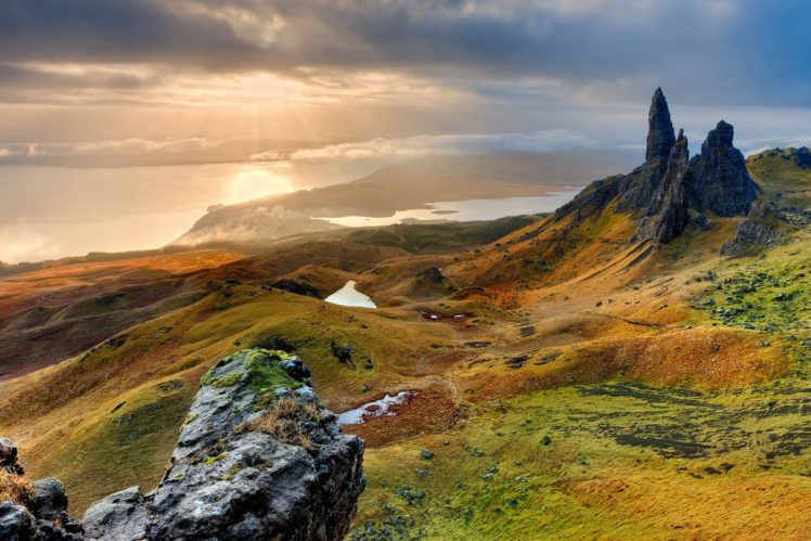 mountains, Landscape, Nature, Scotland, Isle, Of, Skye, Ocean, Sea HD Wallpaper Desktop Background