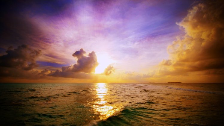 sky, Clouds, Sunset, Sunrise, Sea, Ocean, Nature, Earth HD Wallpaper Desktop Background