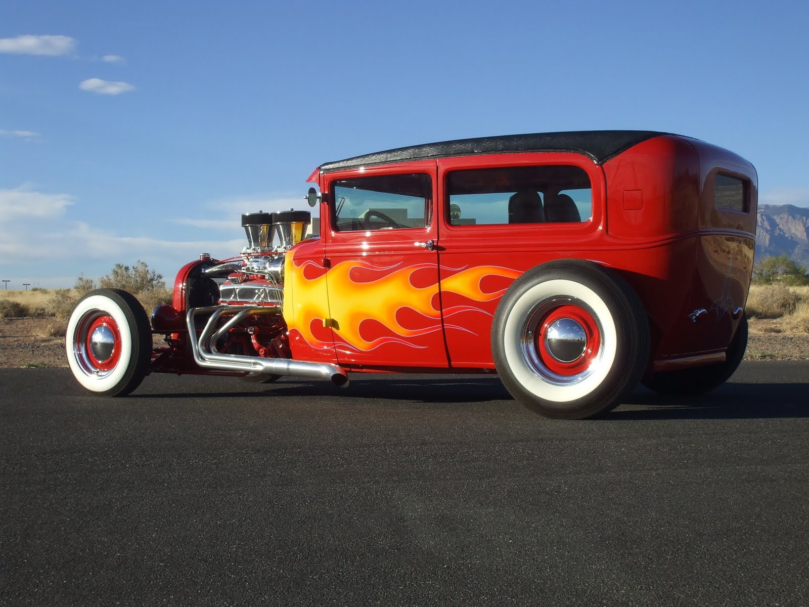 1930, Fords, Tudor, Sedan, Hotrod, Hot, Rod, Old, School, Red, Usa, 1600x1200 01 Wallpaper
