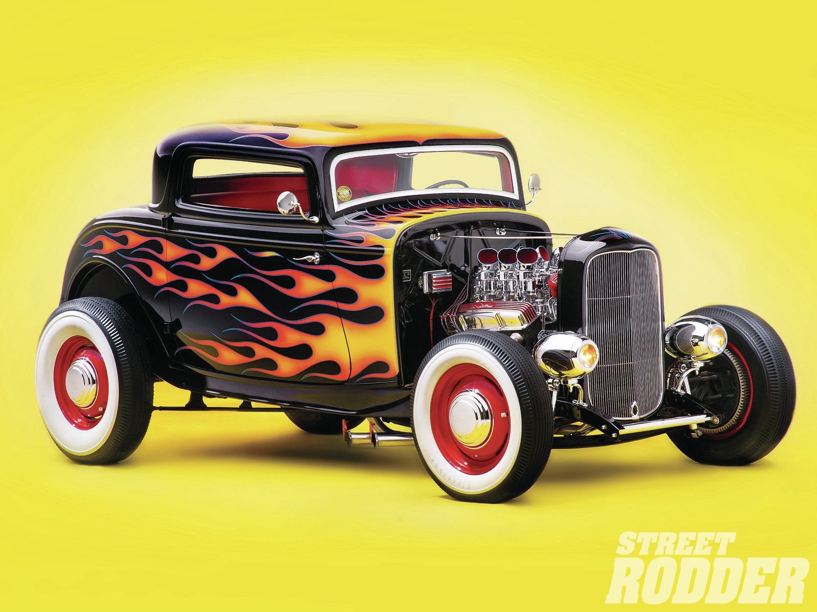 1932, Ford, Coupe, 3, Window, Hotrod, Hot, Rod, Old, School, Usa, 1600x1200 03 Wallpaper