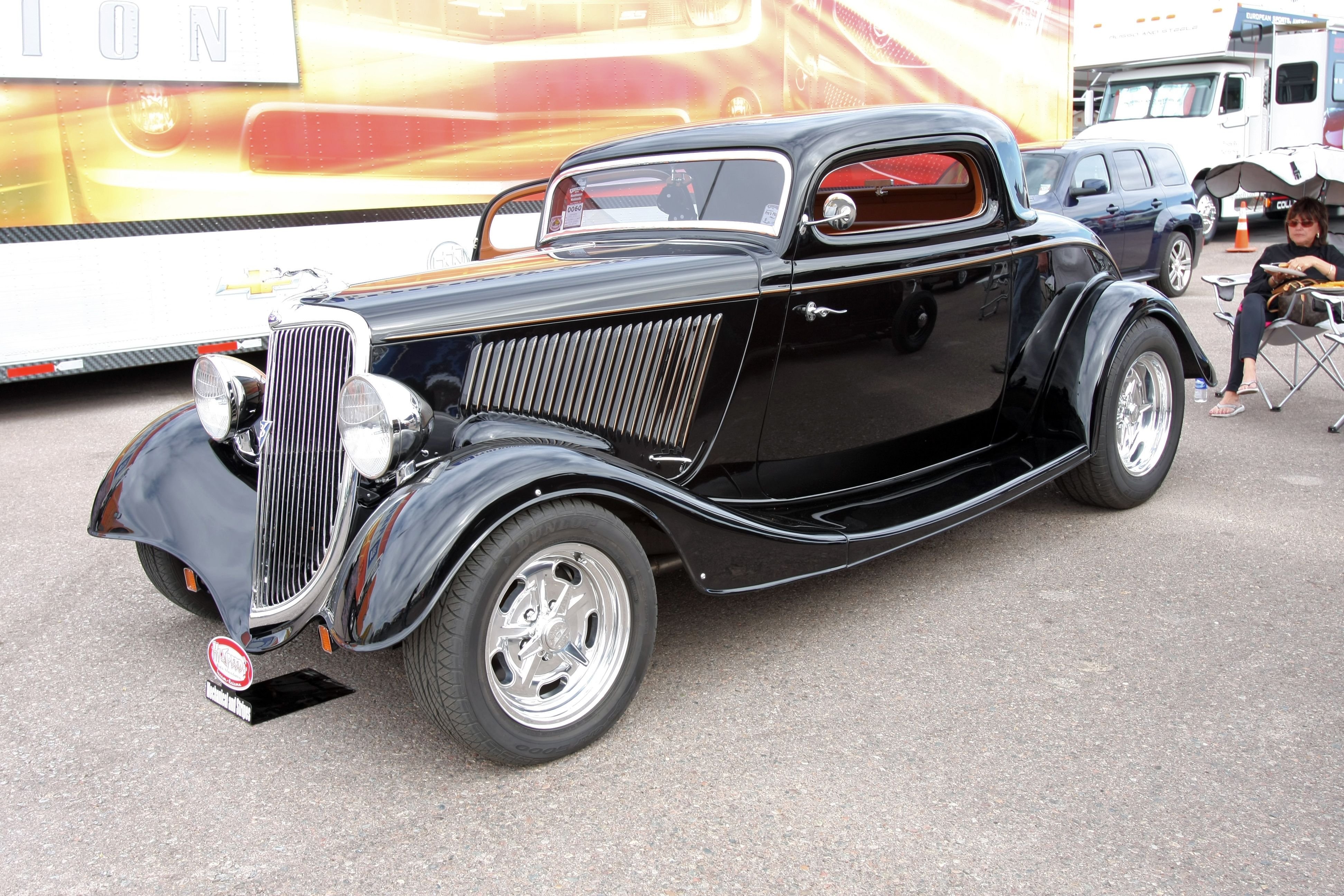 1934, Ford, Coupe, 3, Window, Hotrod, Streetrod, Hot, Rod, Street, Black, Usa, 3888x2592 01 Wallpaper