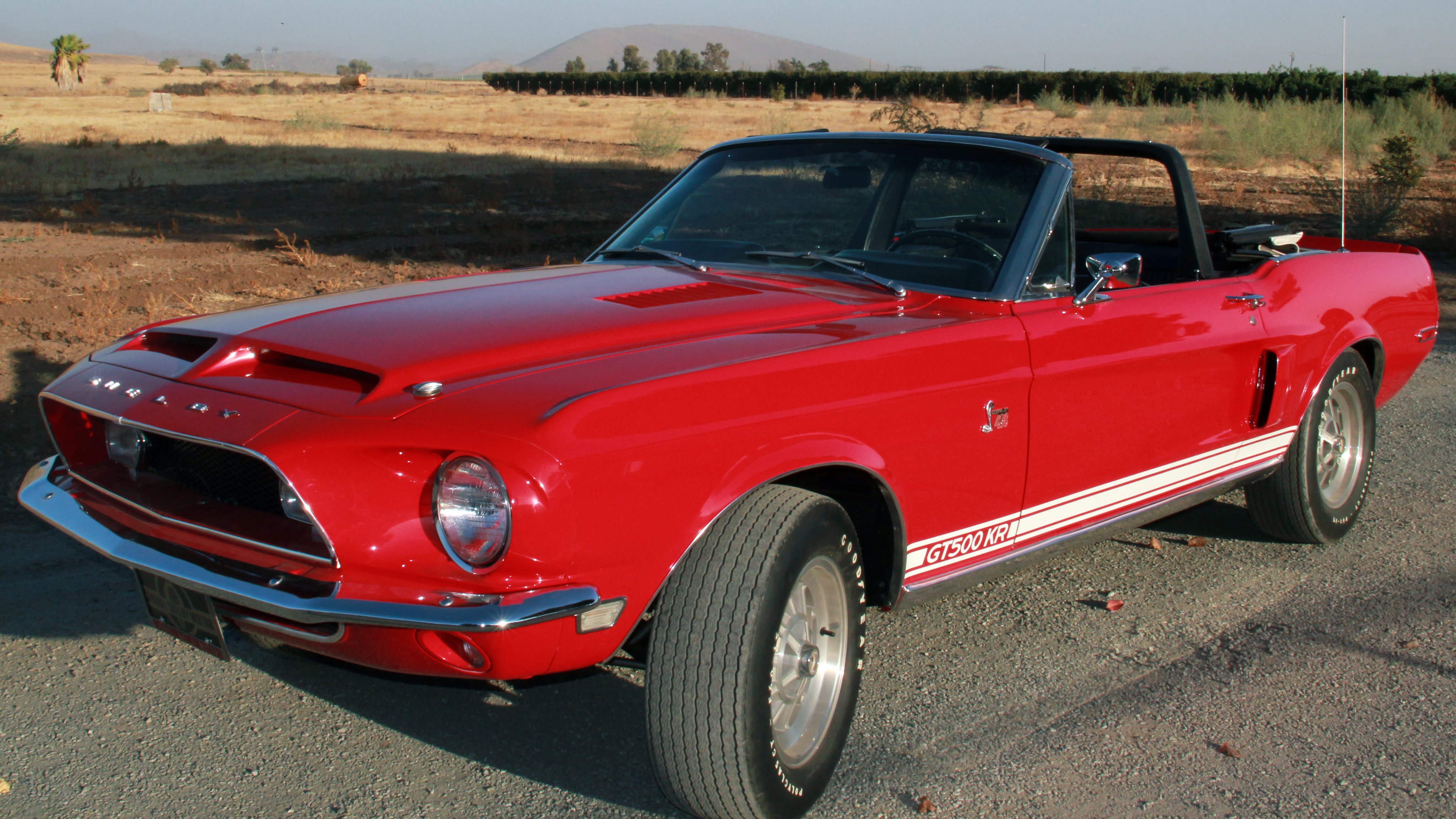 1968, Ford, Mustang, Shelby, Gt500kr, Convertible, Classic, Old, Red, 4096x2304 01 Wallpaper