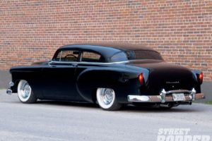 1954, Chevrolet, Belair, Hotrod, Hot, Rod, Custom, Kustom, Chopped, Low, Black, Usa, 1600×1200 02