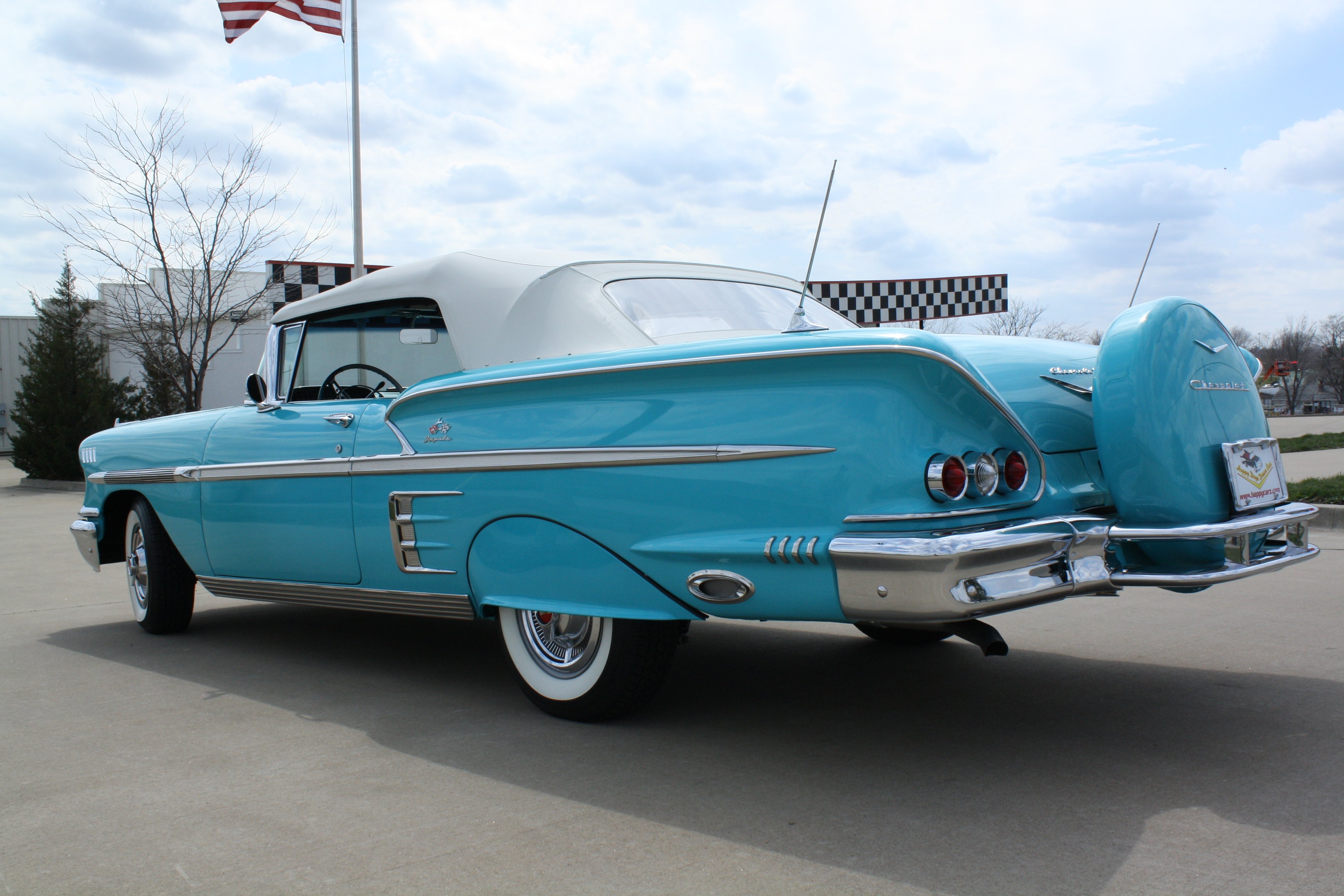 1958, Chevrolet, Impala, Convertible, Classic, Old, Blue, Usa, 3888× ...