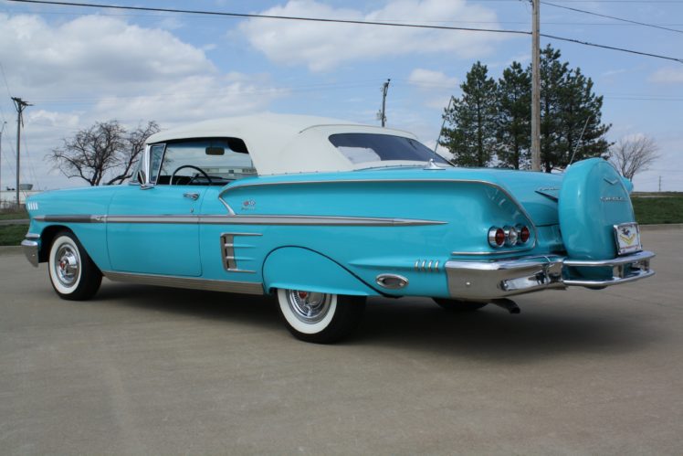 1958, Chevrolet, Impala, Convertible, Classic, Old, Blue, Usa, 3888×2592 04 HD Wallpaper Desktop Background