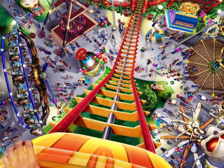 roller, Coaster, Amusement, Park, Fun, Rides, 1roll, Adventure, Summer HD Wallpaper Desktop Background