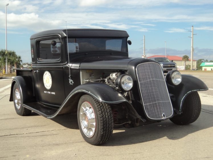 1932, Ford, Pickup, Hotrod, Hot, Rod, Custom, Old, School, Blach, Primer, Usa, 2592×1944 08 HD Wallpaper Desktop Background