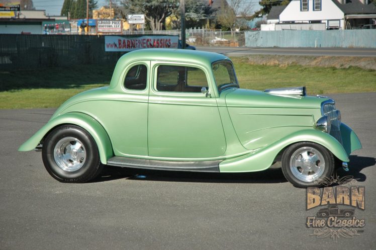 1934, Ford, Coupe, 5, Window, Hotrod, Street, Rod, Hot, Rod, Street, Green, Usa, 1500×1000 02 HD Wallpaper Desktop Background