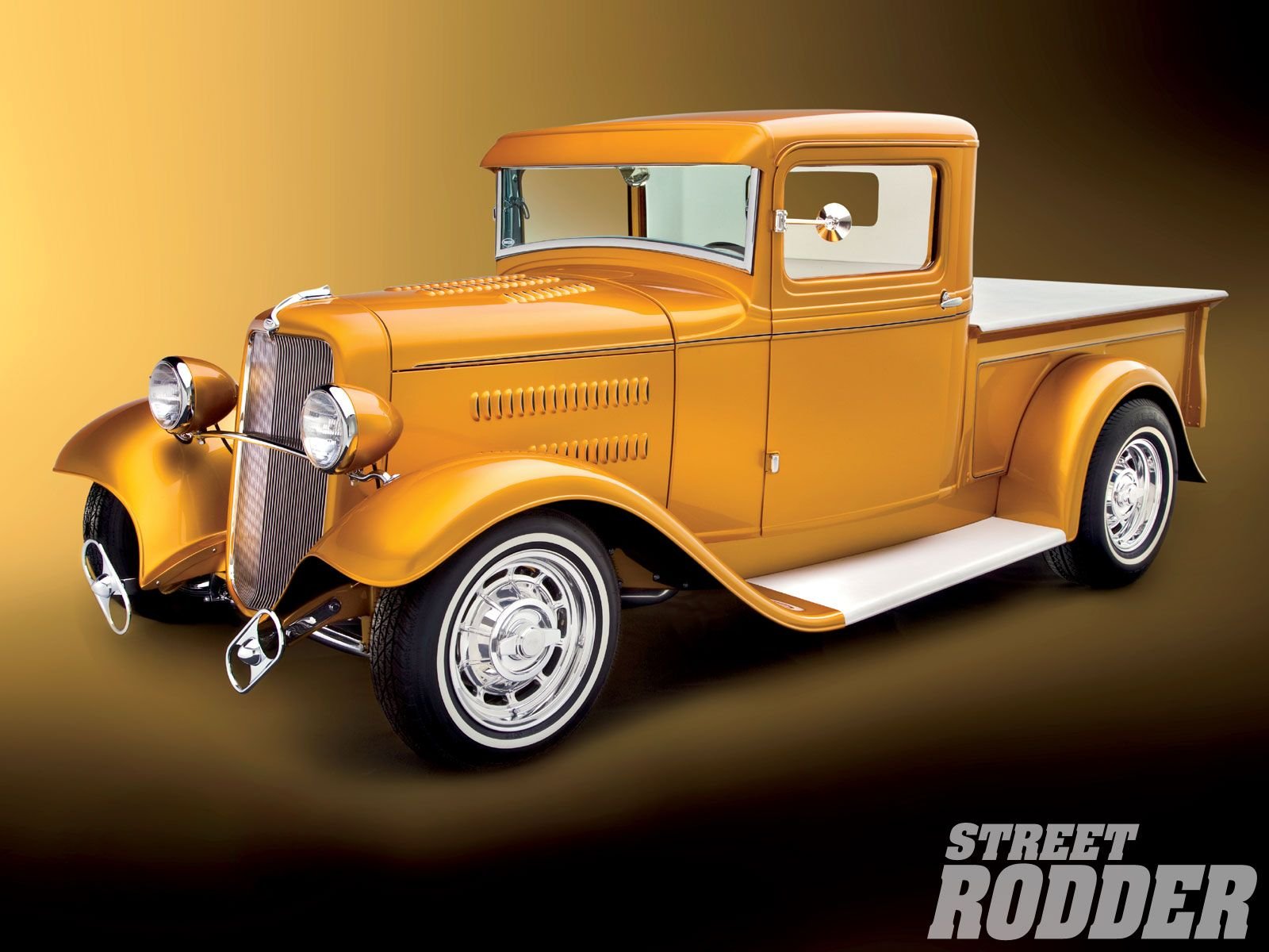 1934, Ford, Pickup, Hotrod, Street, Rod, Hot, Rod, Old, School, Custom, Yellow, Usa, 1600x1200 01 Wallpaper