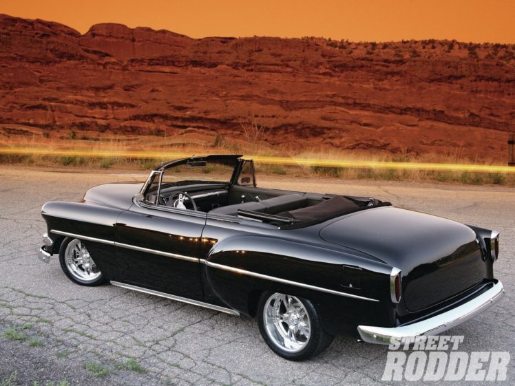 1954, Chevrolet, Belair, Convertible, Hotrod, Streetrod, Hot, Rod, Street, Usa, 1600×1200 02 HD Wallpaper Desktop Background