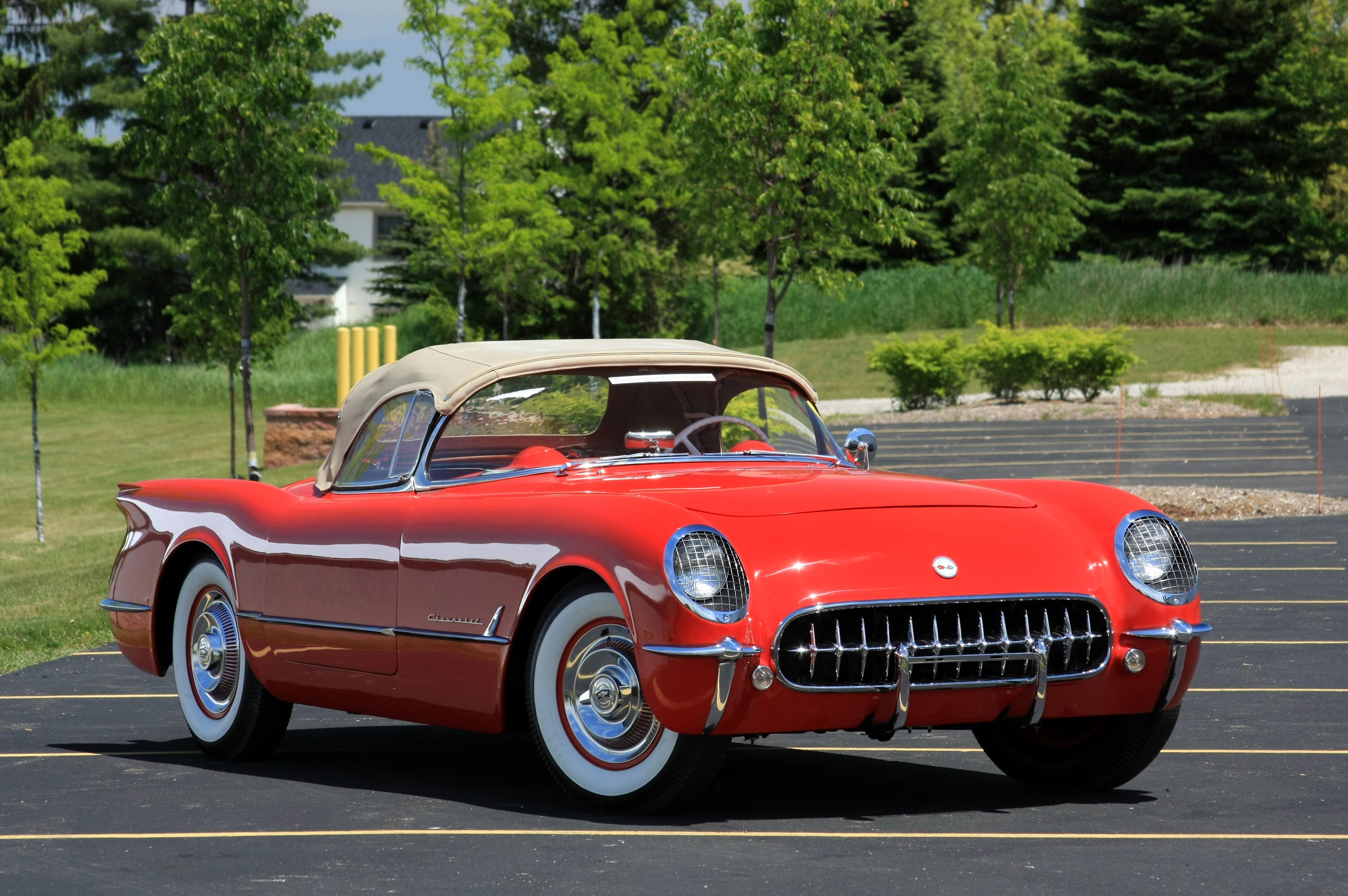 1954, Chevrolet, Corvette, Star, Spangled, Corvette, Red, Classic, Old, Vintage, Original, Usa, 3580x2380 01 Wallpaper