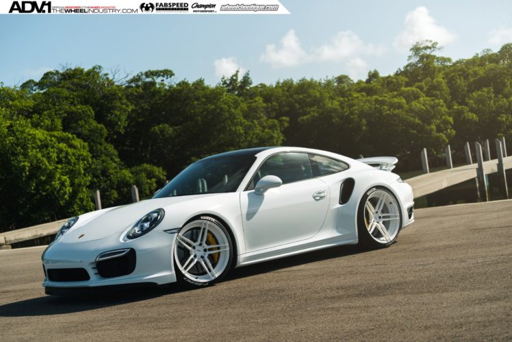 adv, 1, Wheels, Porsche, 991, Turbo, S, White, Tuning, 2015, Cars HD Wallpaper Desktop Background