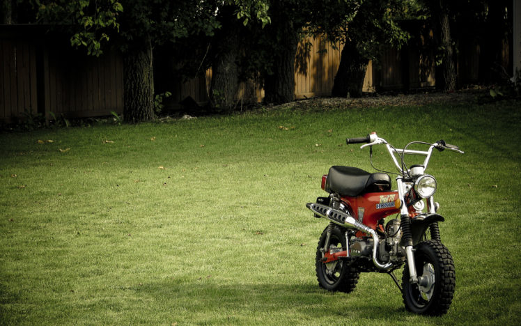 grass, Scooters, Lawn, Motorbikes, Minibike, Honda, Trail, 70 HD Wallpaper Desktop Background