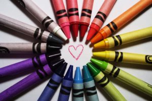 paint, Crayons, Rainbows, Hearts
