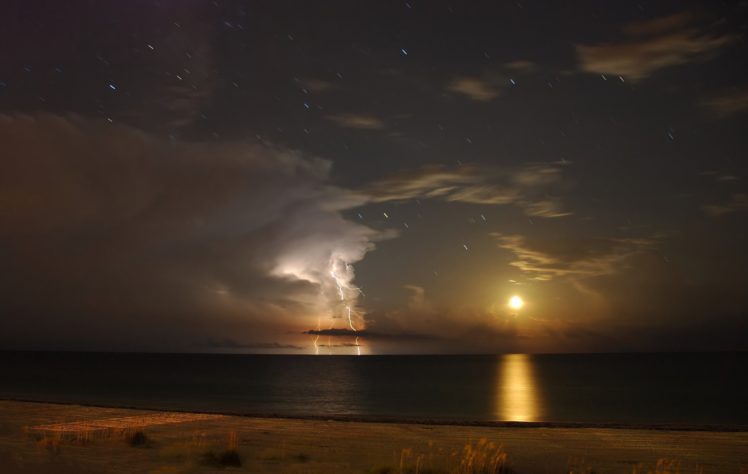 sun, Lightning HD Wallpaper Desktop Background