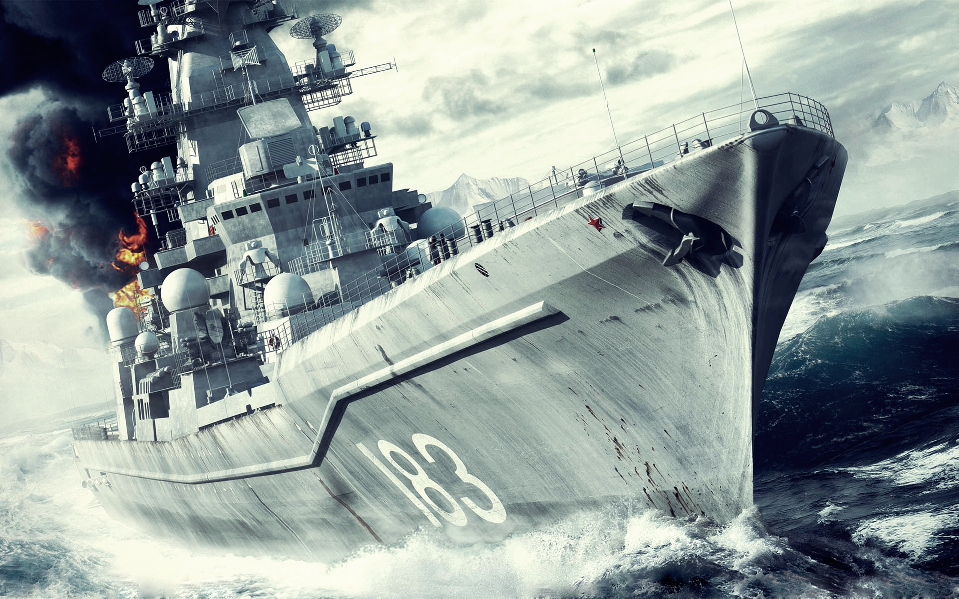 warship, Battleship, Wars, Destructive, Sea, Movies, Ocean, Fires, Shelling, Ship, Watercrafts Wallpaper