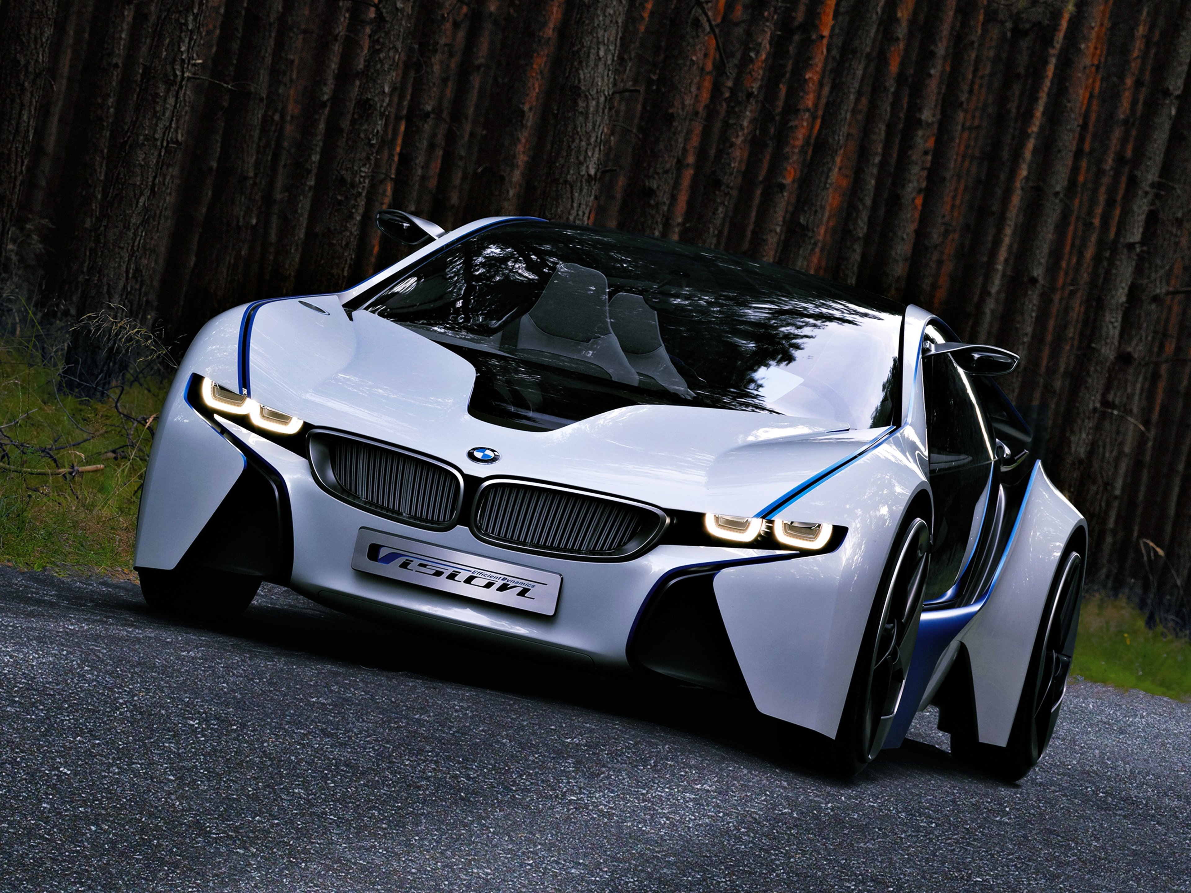 bmw, Vision, Efficient, Dynamics, Concept, Concept, Powerful, Beautiful, Limber, Cars, Supercars, Jungle, Trees, Road, German Wallpaper
