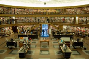interior, Biblioteca, Estocolmo, Suecia