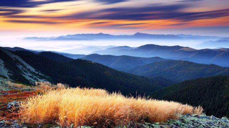 sunset, Mountains, Landscapes, Nature HD Wallpaper Desktop Background