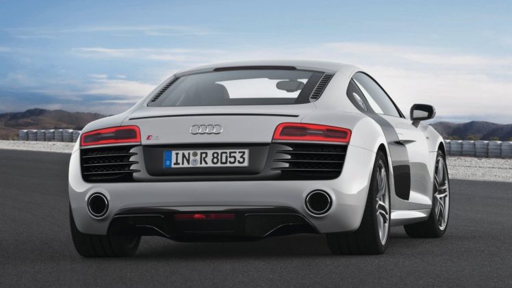 back, Cars, Audi, Roads, Sports, Cars, White, Cars, Audi, R8, V10 HD Wallpaper Desktop Background
