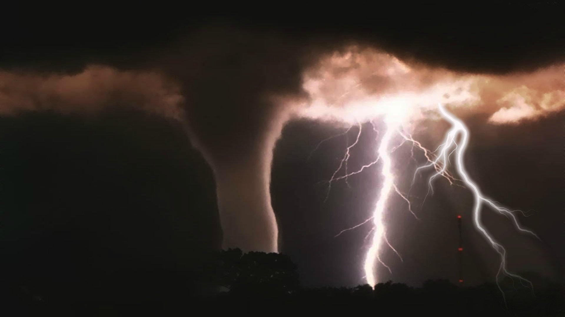 tornado, Lightning Wallpaper