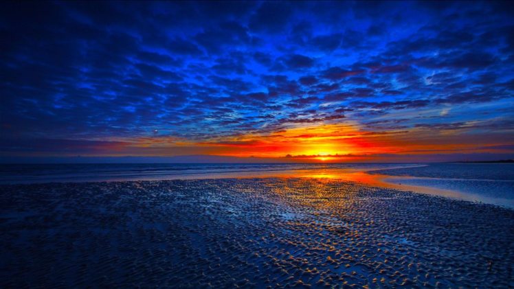blue, Sunset HD Wallpaper Desktop Background