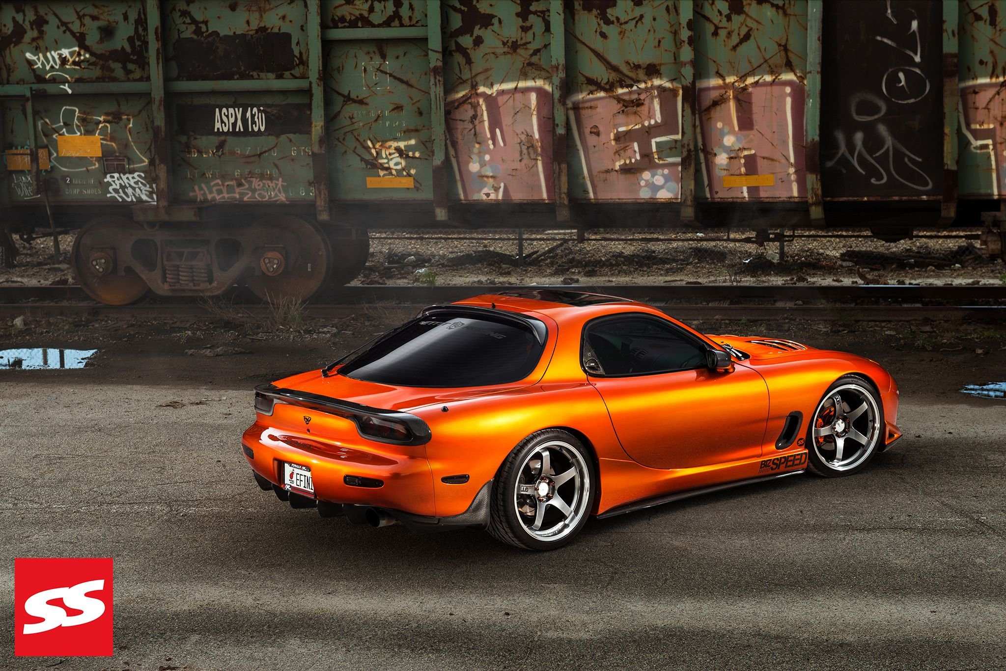 1994, Mazda, Rx 7, Coupe, Cars, Modified, Orange Wallpaper