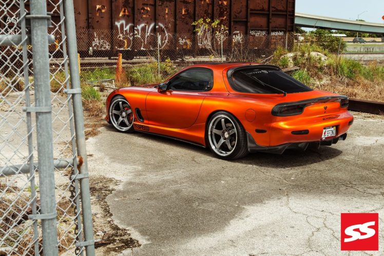 1994, Mazda, Rx 7, Coupe, Cars, Modified, Orange HD Wallpaper Desktop Background