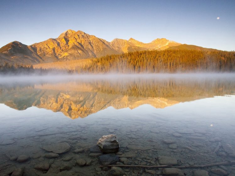 sunrise, Landscapes, Nature, Alberta, Pyramid, Patricia HD Wallpaper Desktop Background